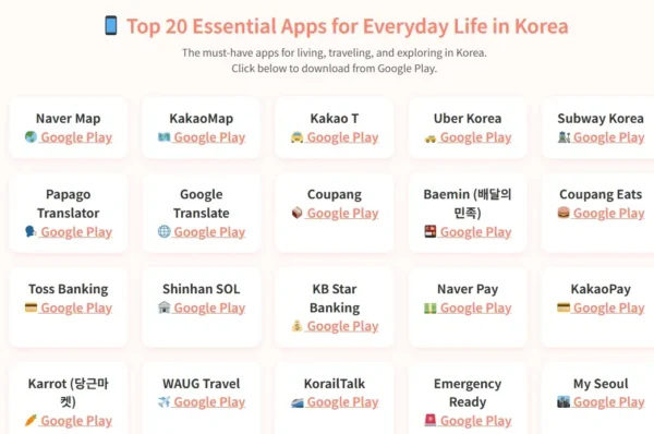 Best apps for Korea