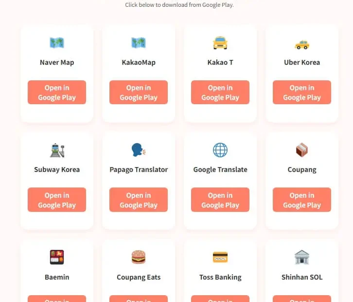 Best apps for Korea