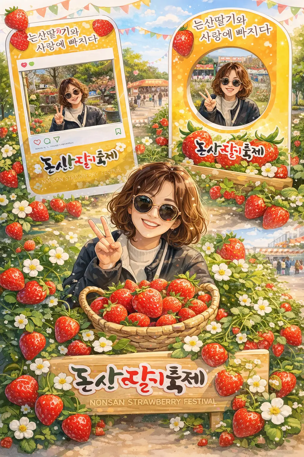 Nonsan Strawberry Festival 2026 photo zone with strawberry basket
