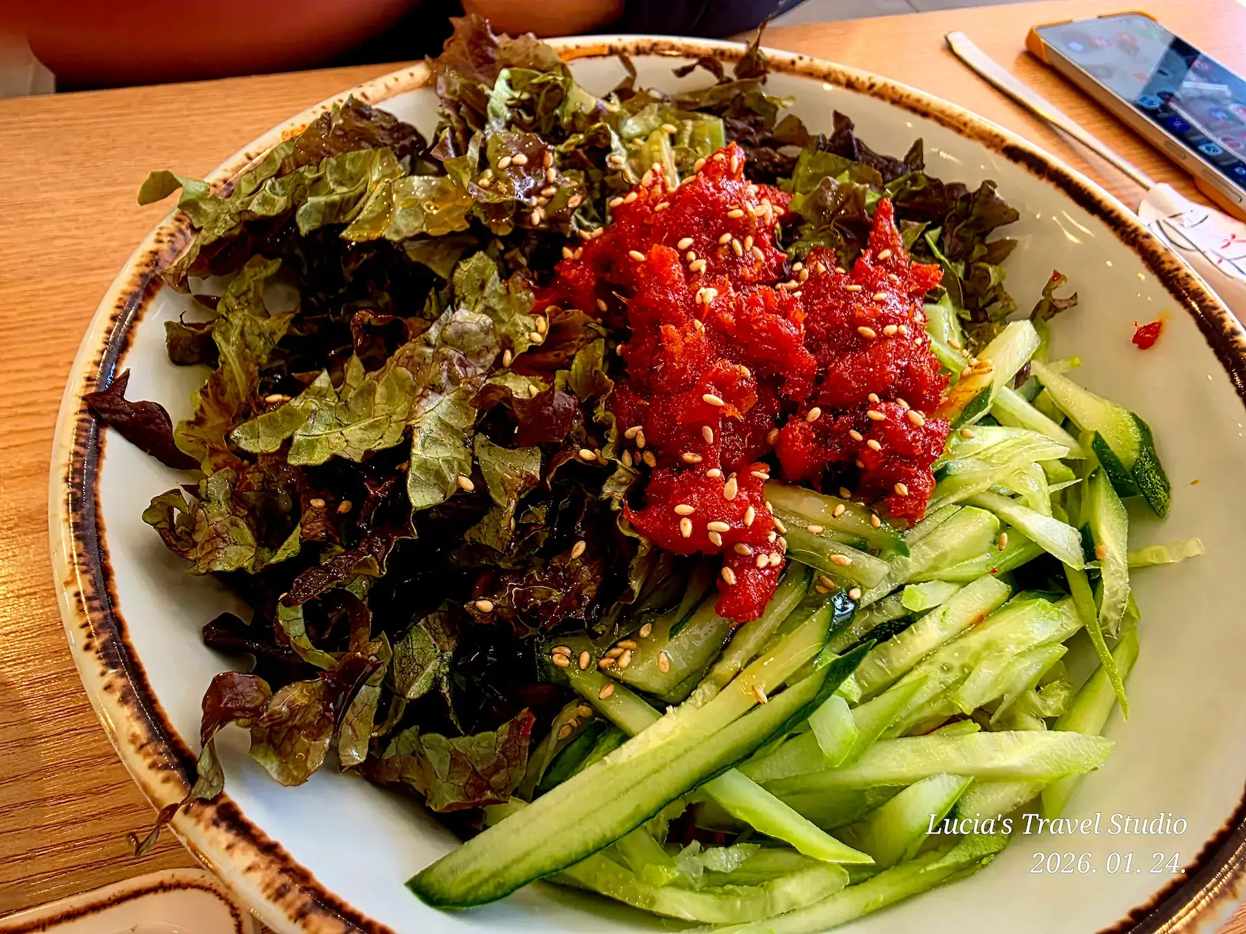 Korean highway rest stop food - bibim noodle